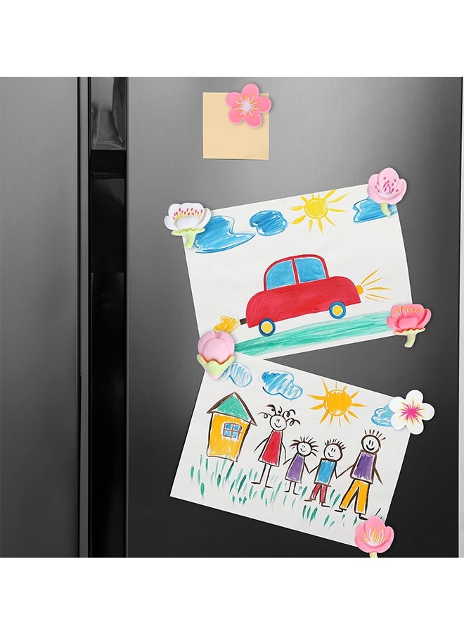 12 قطعة مغناطيسات ثلاجة زهور جميلة زخارف زهور لطيفة للثلاجة والخزانة واللوح الأبيض ومغناطيسات المطبخ أشياء لطيفة للمكتب المنزلي وتجمعات العيد وزخارف الحفلات وتنظيم الفصول الدراسية - Image 2