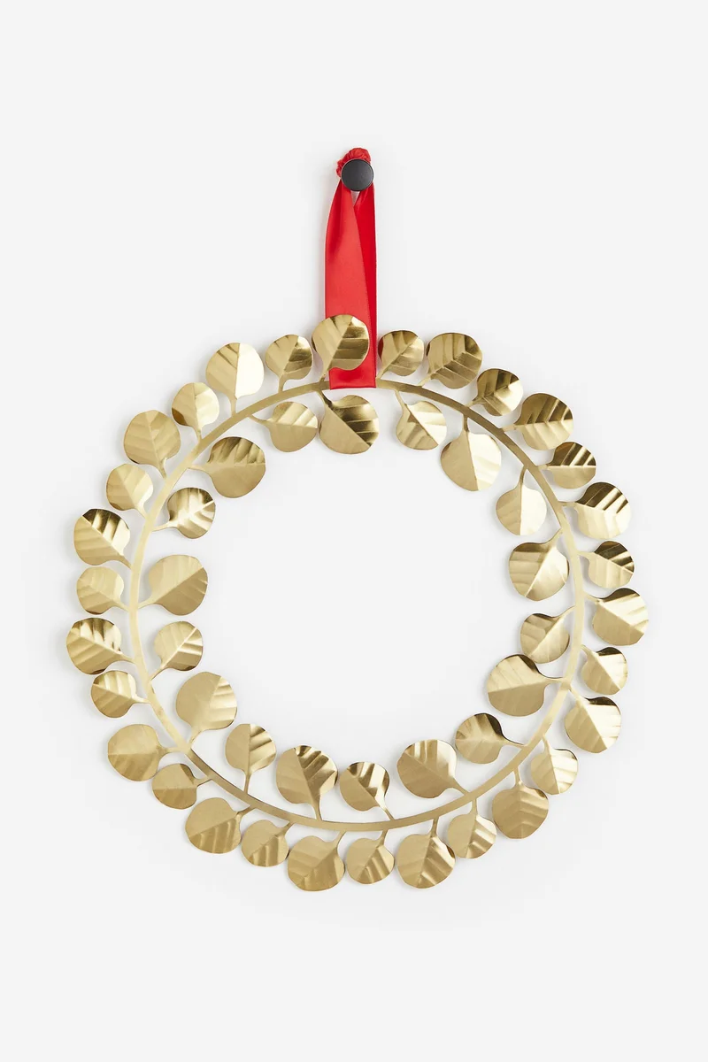 اتش اند ام إكليلي معدني مزيّن بأوراق الأوكاليبتوس