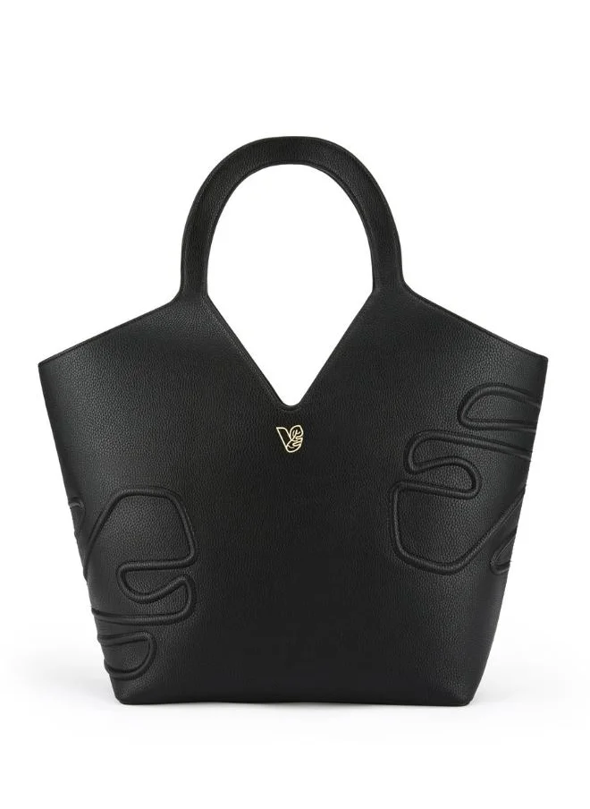 Veganologie Maze Tote Bag in Black Made from 18 Recycled Bottles