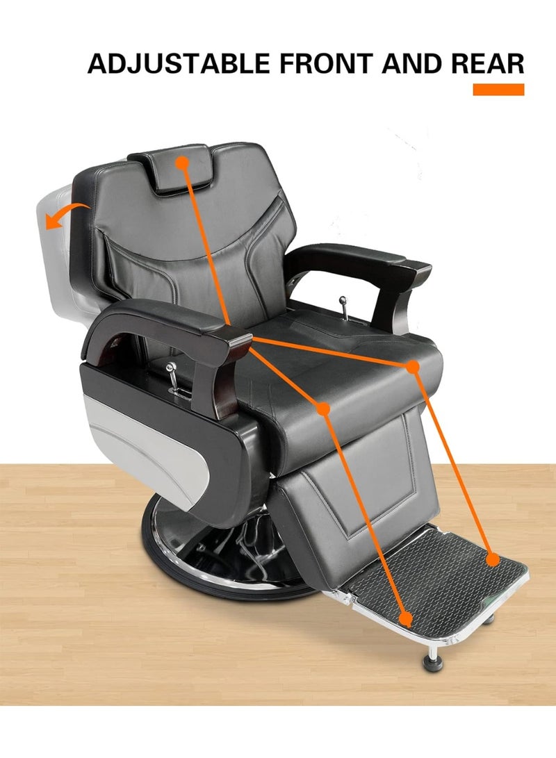 Meishida Hydraulic Recline Barber Chair, Heavy-Duty Salon Styling Chair, Classic Salon Barber Chair Furniture  - Image 2