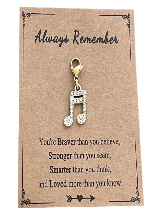 AMOBESTER Gold Rhinestone Music Note Clip on Pendant Charms for keychain DIY Necklace and Bracelet - Image 1