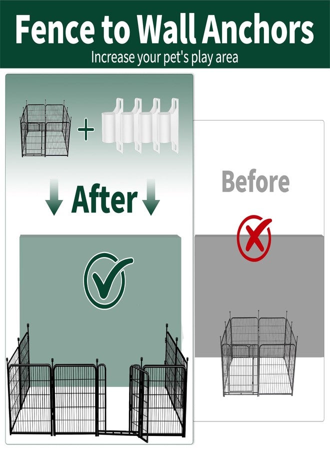 F-pianwe 4-Pack Fence to Wall Anchor for Dog Playpen, Heavy-Duty Playpen Stabilizer for Indoor/Outdoor, Yard, Doorway, Fireplace Use, Universal Fit (White) - Image 2