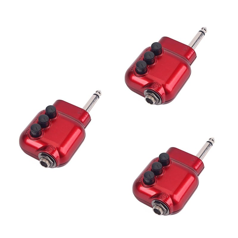 Dark Red Acoustic Guitar Preamp 3 Pcs with Bass Treble EQ Volume Control 6.35mm - Image 2