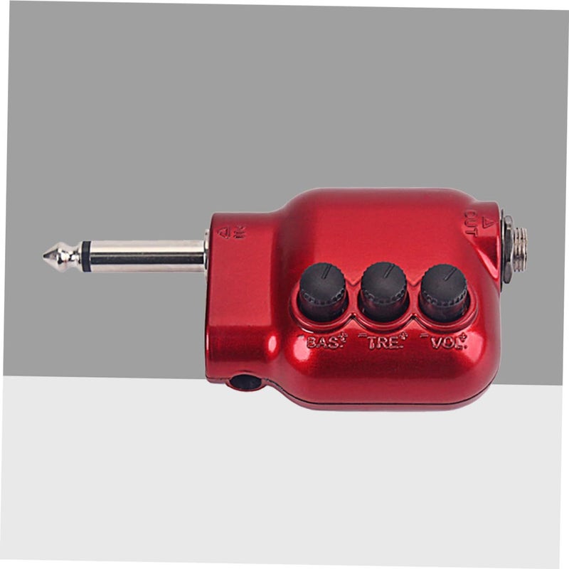 Dark Red Acoustic Guitar Preamp 3 Pcs with Bass Treble EQ Volume Control 6.35mm - Image 4
