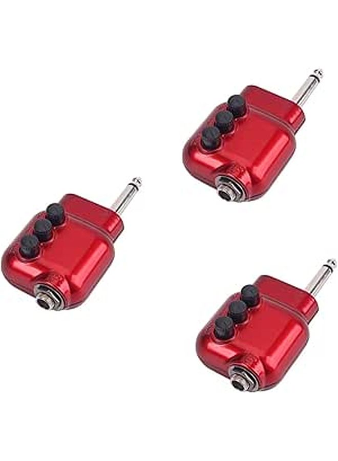 Dark Red Acoustic Guitar Preamp 3 Pcs with Bass Treble EQ Volume Control 6.35mm - Image 1