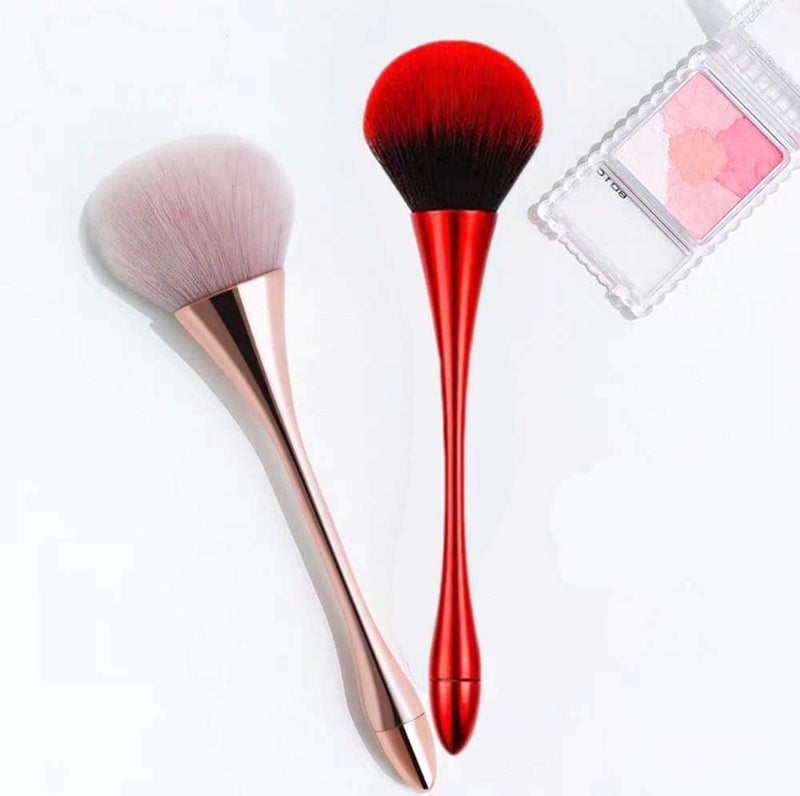 LINXI Large Mineral Powder Brush,Powder Brush and Blush Brush for Daily Makeup,Soft Fluffy Foundation Brush Blush Brush for Large Coverage Loose Powder Bronzer Blush Blending Buffing (Rose Gold) - Image 2