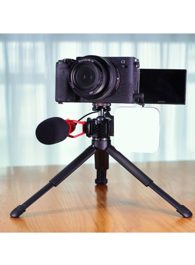 Ball Head with 3 Cold Shoe Slots and 1/4 Thread Mount, 3kg/6.6lbs Load, 360 Degree Swivel, Aluminium Alloy Build, Suitable for Cameras, Monitors, Video Lights, Tripods  - Image 5