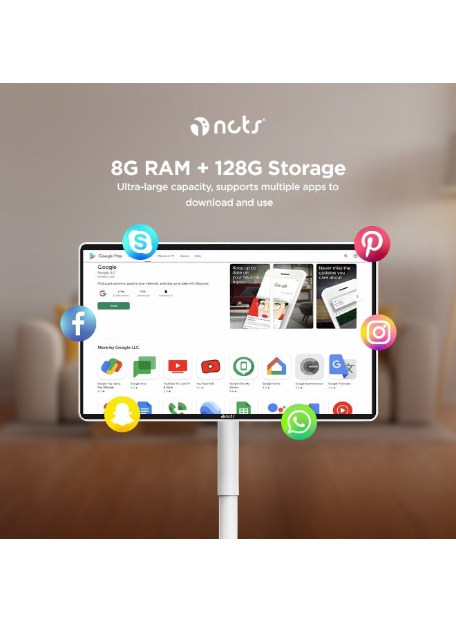 NCTS شاشة عرض ذكية محمولة NCTS MD27FD تعمل باللمس 27 بوصة LED أندرويد 8 جيجابايت RAM 128 جيجابايت ذاكرة تدور 90° بطارية مدمجة مفتاح تلقائي 1920x1080 4KHD - Image 4