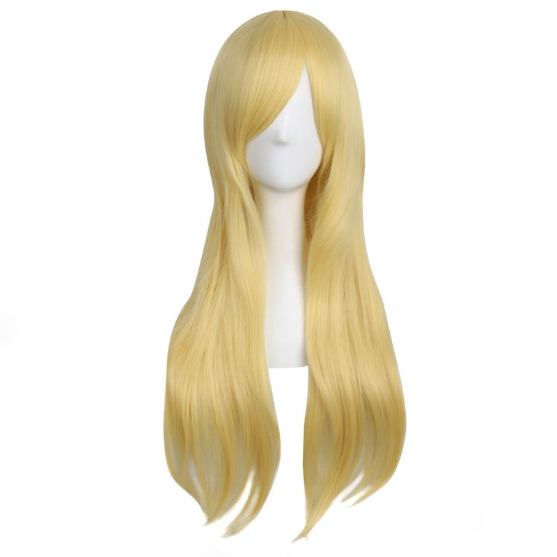 MapofBeauty 28"/70cm Women Side Bangs Long Curly Hair Cosplay Wig(Gold) - Image 1