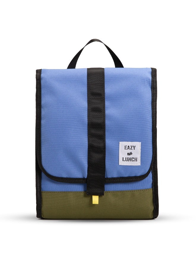 Eazy Kids Eazy Kids Lunch Bag – Insulated, Foldable & Stylish (Blue & Olive)  - Image 2