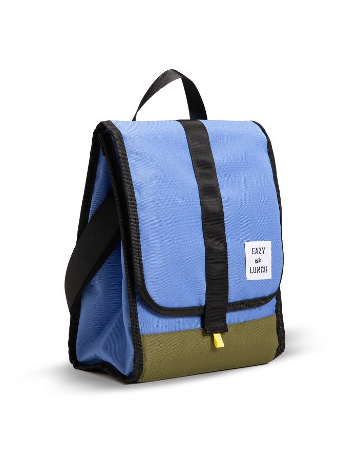 Eazy Kids Eazy Kids Lunch Bag – Insulated, Foldable & Stylish (Blue & Olive)  - Image 1