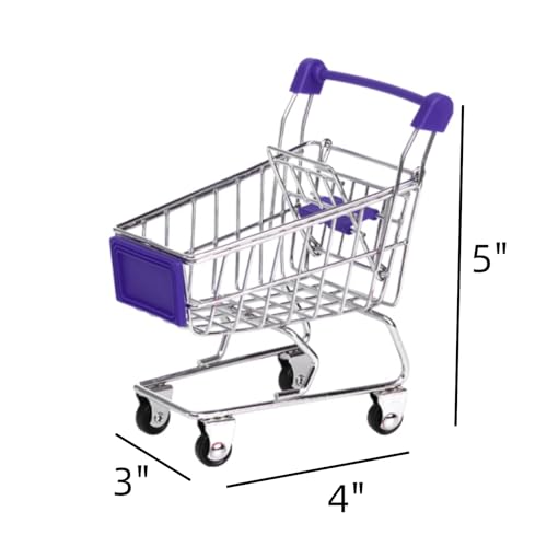Dicunoy 6 PCS Mini Shopping Cart Mini Supermarket Shopping Grocery Handcart Small Decorative Ornaments Metal Shopping Utility Cart Mode on Wheels for Holder Desk Accessories - Image 3