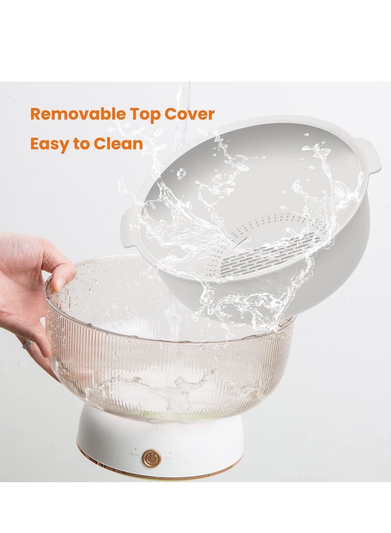 Arabest غسالة الفاكهة والخضروات، جهاز تنظيف الفاكهة وسلة الصرف وصينية عرض الفاكهة 3 في 1، فرشاة فواكه قابلة لإعادة الشحن عبر USB لتنقية أيونات الهيدروكسيل لتنظيف الفاكهة والخضروات - Image 2