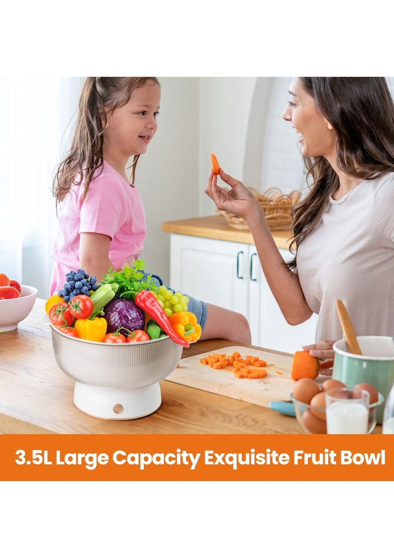 Arabest غسالة الفاكهة والخضروات، جهاز تنظيف الفاكهة وسلة الصرف وصينية عرض الفاكهة 3 في 1، فرشاة فواكه قابلة لإعادة الشحن عبر USB لتنقية أيونات الهيدروكسيل لتنظيف الفاكهة والخضروات - Image 5