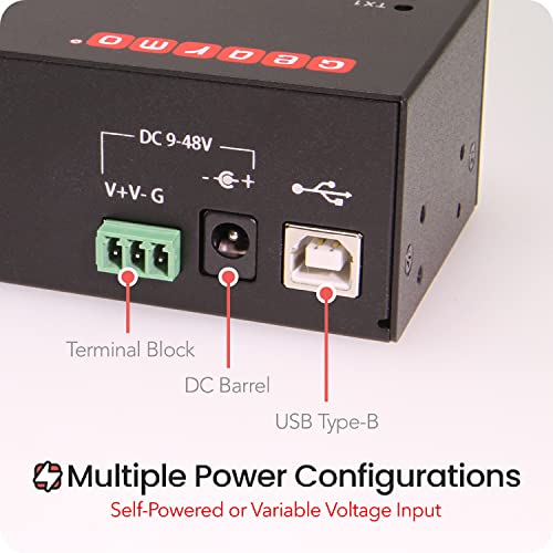 Gearmo Industrial 8 Port USB to Serial Adapter with FTDI Chipset, RX/TX LED Indicators, DIN Rail & Surface Mounting Brackets, Windows 11, 10, 8, 7 Support, Includes USB-A Cable - Image 4