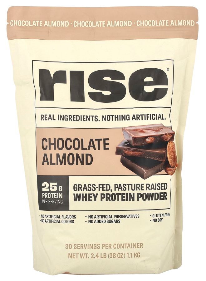 Rise bar Whey Protein Powder Chocolate Almond 2.4 lb (1.1 kg) - Image 1