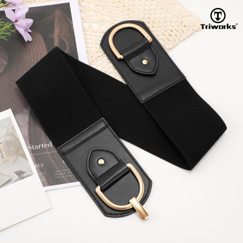 TRIWORKS Women Wide Elastic Waist Belt - Fashion Stretchy for Dresses, Halloween Cosplay - Image 4