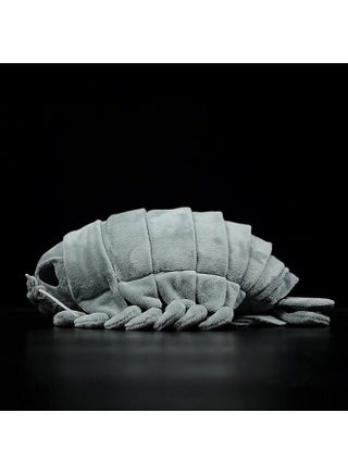 FRANKIEZHOU Lifelike Isopod Plush Keychain - Gray Stuffed Animal Charm For Keys, Bag, Or Car Decor