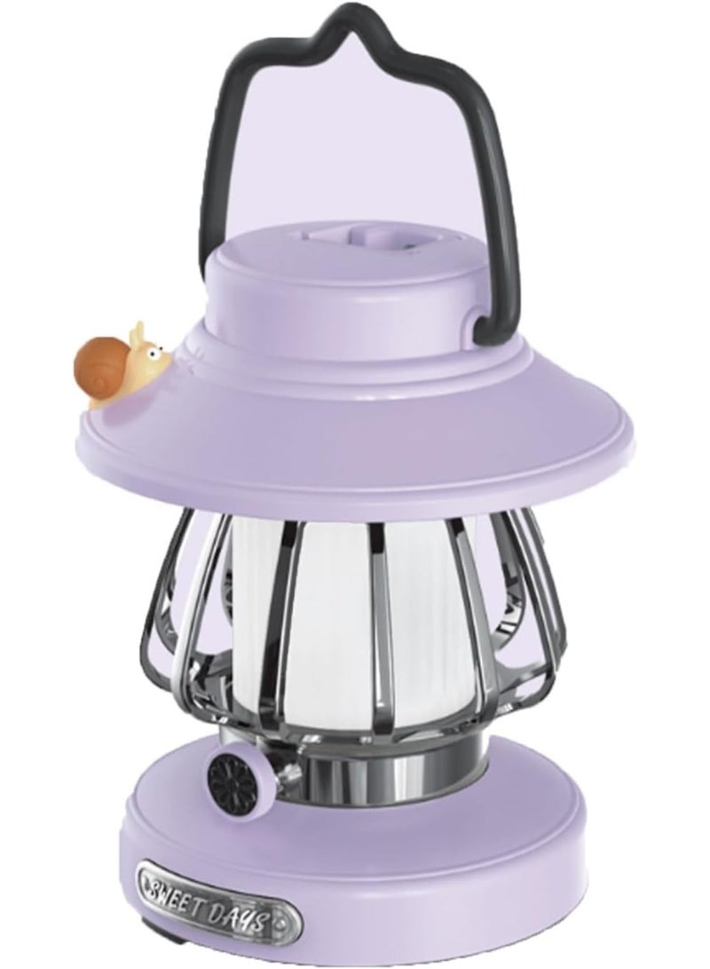 Arabest مصباح للأطفال مجموعة مصباح يدوي مريح ضوء LED يعمل بالبطارية قابلة للشحن للاستخدام الداخلي والخارجي أساسي طاولة محمول ضوء ليلي هدية كهربائية فوانيس تخييم (بنفسجي) - Image 1