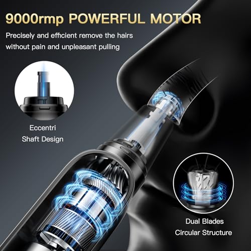 coldSky Nose Trimmer for Men, Painless Electric Nose Ear Hair Trimmer, USB Rechargeable Cordless Trimmer with Digital Display, Portable for Home & Travel (Black) - Image 3