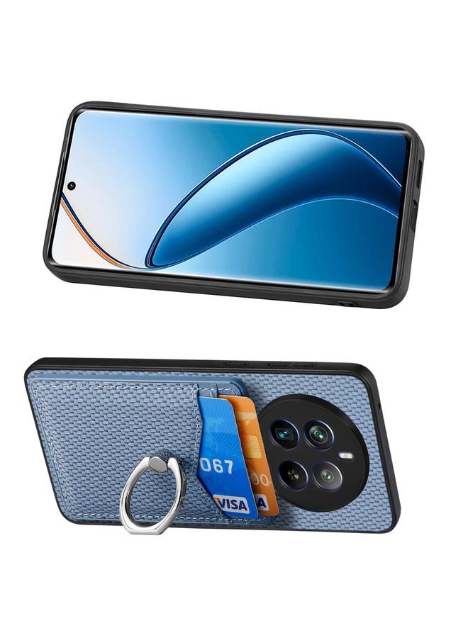 اس-توب جراب لهاتف Realme 12 Pro+ من ألياف الكربون مع محفظة للبطاقات وحلقة للهاتف - Image 4