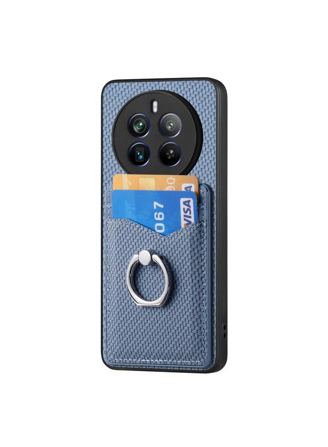 اس-توب جراب لهاتف Realme 12 Pro+ من ألياف الكربون مع محفظة للبطاقات وحلقة للهاتف - Image 2