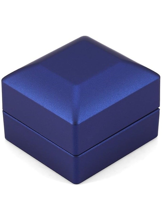 Generic BEST LED Blue Ring Box for Proposal - Wedding - Engagement - Luxury Arc Shaped Top Design LED Ring Jewelry Gift Box with Light for Men for Women. (Blue)  - Image 2