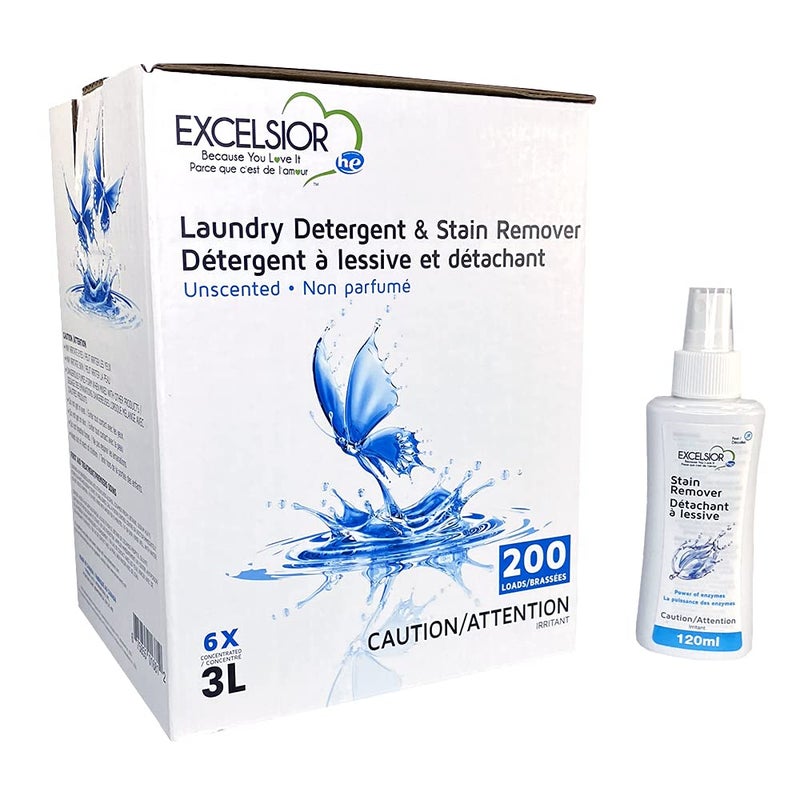 Excelsior - Laundry Detergent with Eco Bottle- Concentrated Liquid - Unscented, Biodegradable, Solvent, and Phosphate Free 3 Liter (1, Old Packaging) - Image 1