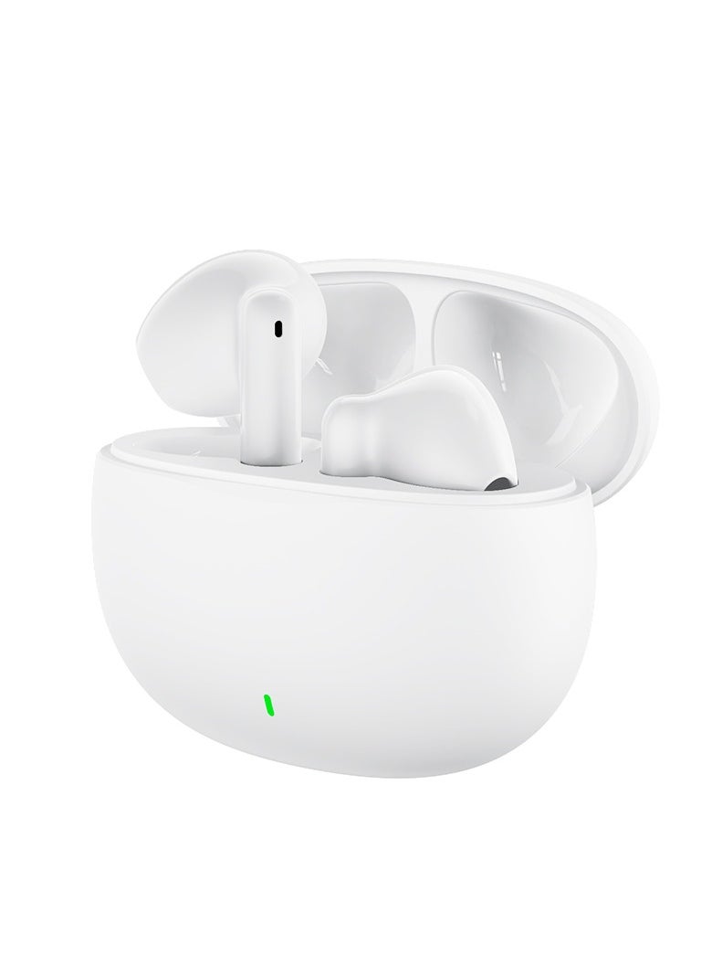 Mezone - MEPODS True Wireless Bluetooth Earbuds with Touch Control, Powerful Bass, Bluetooth 5.3 Earphones, 5-6 Hours Playtime & Built-in Microphone, White - Image 1