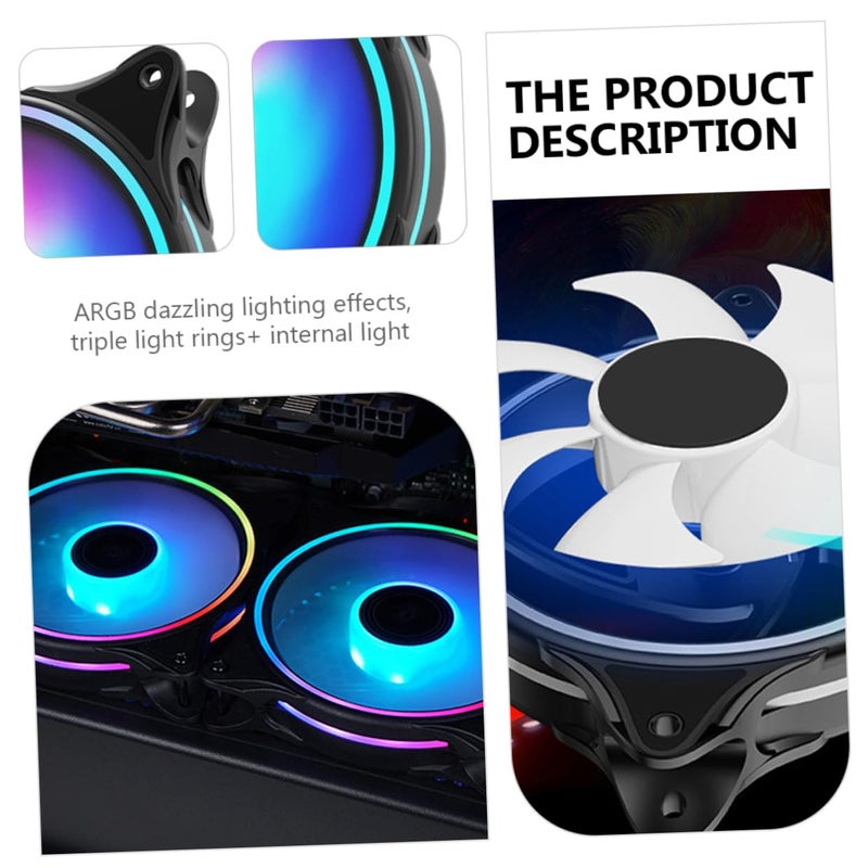 مروحة كمبيوتر صامتة 12 فولت RGB ARGB 120 ملم مع محمل هيدروليكي لتدفق هواء معزز ووسادة امتصاص الصدمات - Image 5