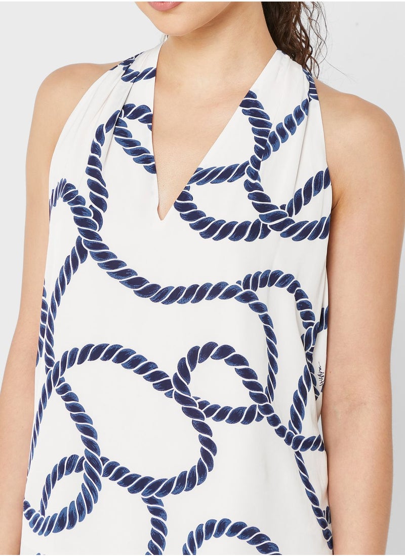 TOMMY HILFIGER - Printed Halter Neck Blouse - Image 1