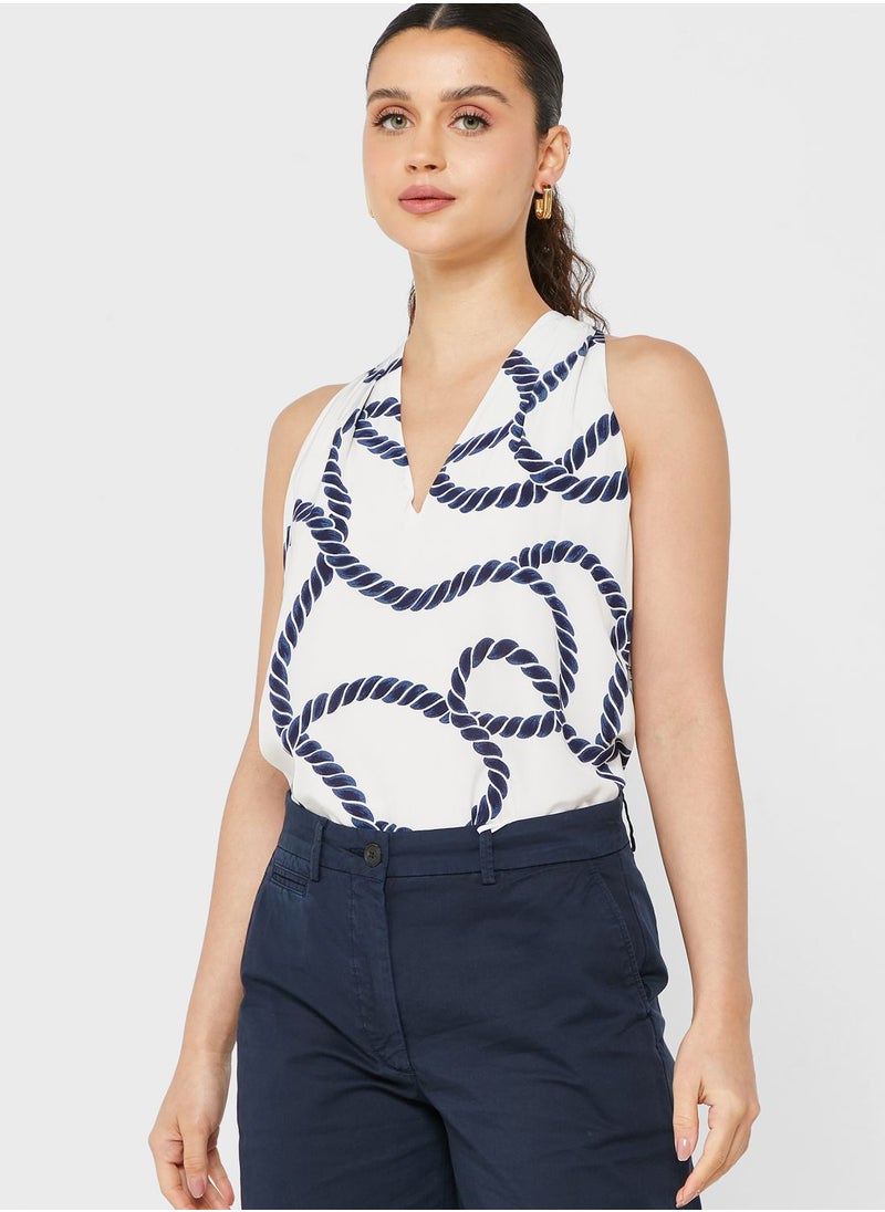 TOMMY HILFIGER - Printed Halter Neck Blouse - Image 1