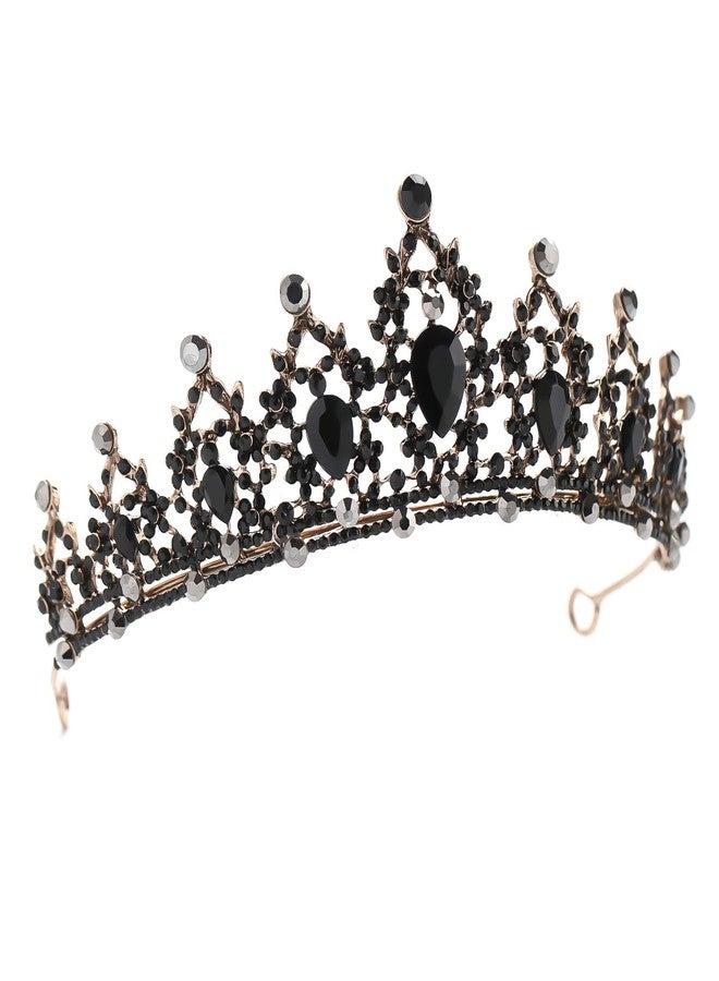 FORSEVEN Rhinestone Headband Birthday Party Tiaras Bridal Wedding Accessories (Black) Halloween Decorations Headband - Image 3