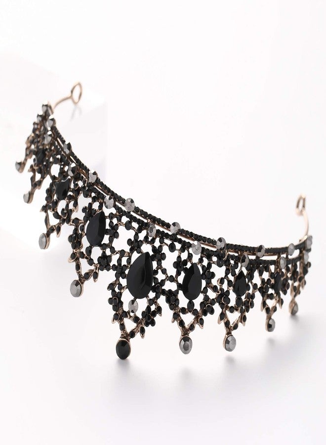 FORSEVEN Rhinestone Headband Birthday Party Tiaras Bridal Wedding Accessories (Black) Halloween Decorations Headband - Image 4