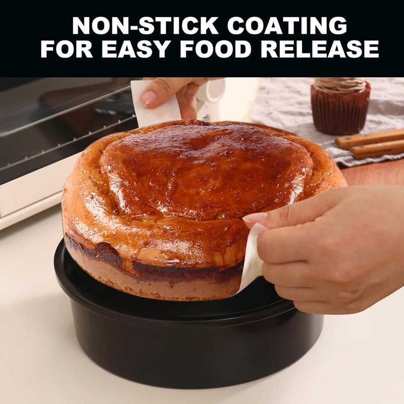 BakerChef 10 Inch Cake Pan Set of 2, Nonstick Round Cake Pans with 80 PCS Parchment Paper, Carbon Steel Layer Cake Baking Molds, Dishwasher Safe - Image 2