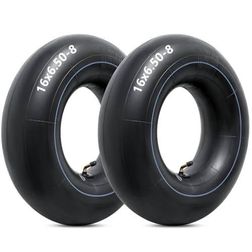 YeYouC Heavy Duty 16x6508 Inner Tubes with TR87 Bent Valve Stem Premium Replacement 16x650816x7508 Lawn Mower Tire Tubes Fit for Tractor Garden Trailer Golf Carts Wheelbarrows and More Pack of 2 - Image 1