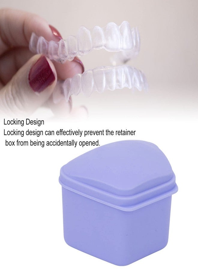 برنو علبة تثبيت شبه منحرفة، علب واقيات الفم، علبة طقم أسنان، علبة أسنان جزئية، صندوق طقم أسنان، صناديق تخزين طقم الأسنان، صندوق سفر محمول لطقم الأسنان للاستخدام المنزلي أو المكتبي، لون بنفسجي - Image 3