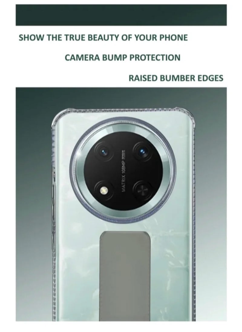 Generic Case Cover For Honor X9c With Magnetic Hand Grip 3 in 1 Clear / Grey  - Image 4