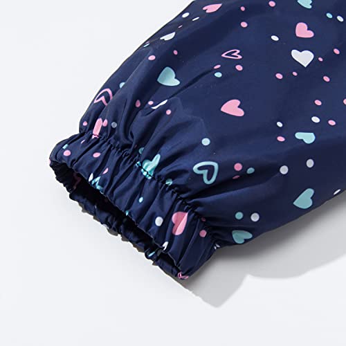 MGEOY Girls Rain Jacket Lightweight Waterproof Hooded Cotton Lined Raincoat Windbreaker for Kids Navy 10/12 - Image 5