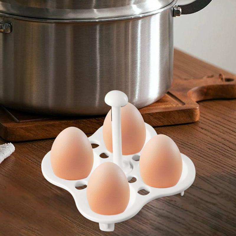 Egg Boiler Holder Steamer Pot Rack 4 Holes For Kitchen Cooking Detachable Handle Easy Serving Keeps Eggs Stable During Boiling Perfect For Stove Top Dining Meal Preparation And Food Presentation - Image 4