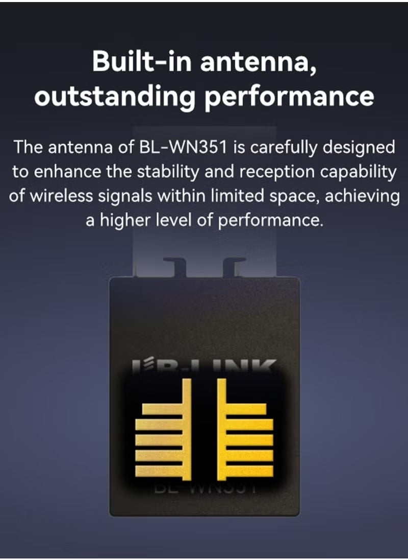 LB-LINK - LB-LINK 300Mbps Mini USB Wireless WiFi Adapter Usb 2.0 802.11b/g/b 2.4GHz LAN Internet Network Adapter Receiver - Image 1