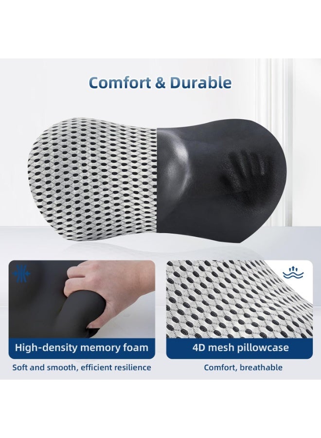 ريد ليف وسادة دعم قطنية ميموري فوم لدعم أسفل الظهر، تصميم إرغونومي لتخفيف آلام الظهر للسيارة والمكتب والسرير - Image 3