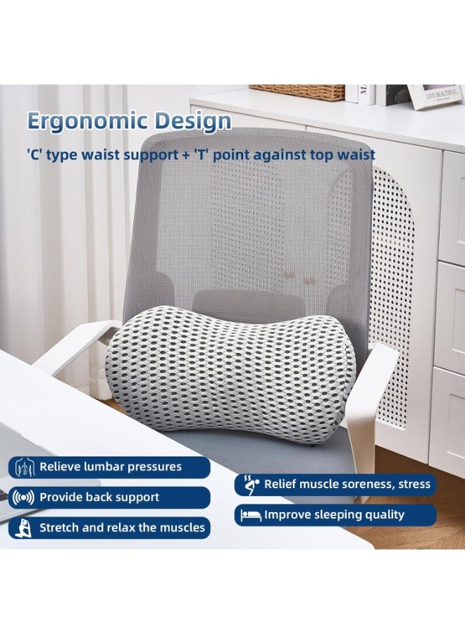 ريد ليف وسادة دعم قطنية ميموري فوم لدعم أسفل الظهر، تصميم إرغونومي لتخفيف آلام الظهر للسيارة والمكتب والسرير - Image 4