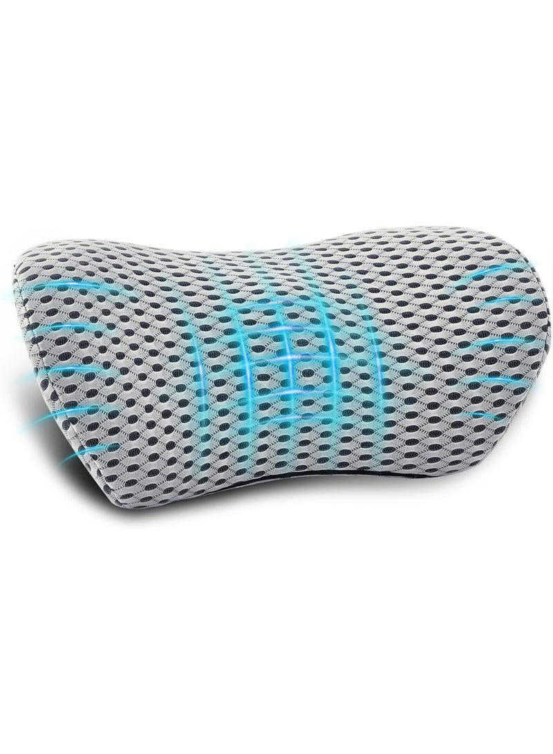 Red Leaf Ergonomic Memory Foam Lumbar Support Pillow - Back Pain Relief Cushion for Office Chair, Car, Bed, Breathable Mesh - Image 1