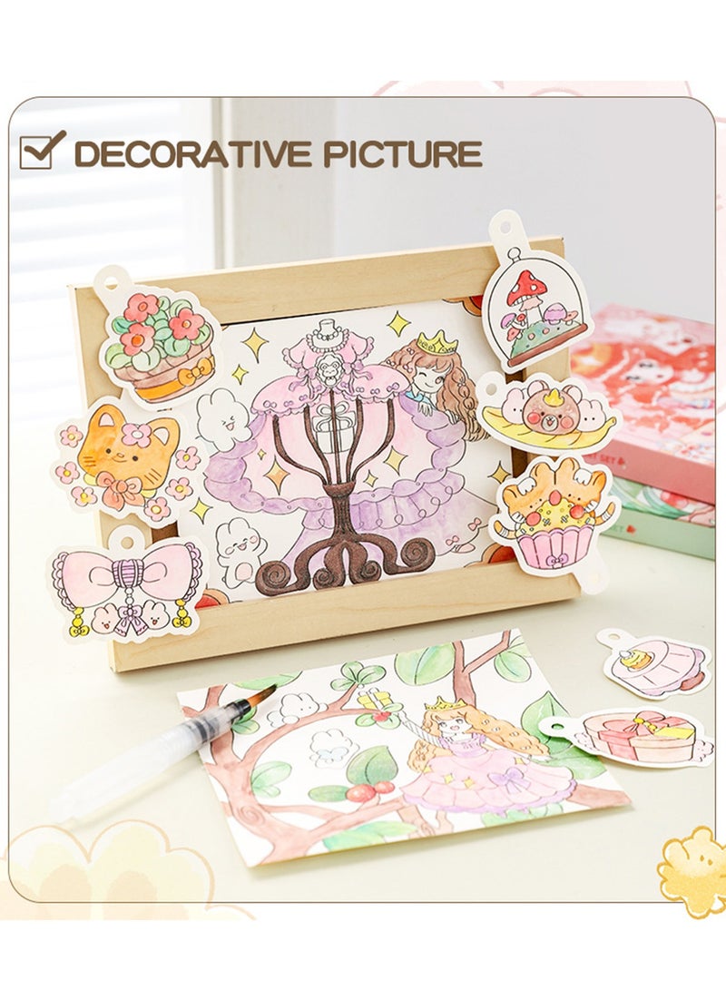 أورافلي مجموعة كتب تلوين مائية محمولة - سلسلة البحث عن الكنز للأميرة مع طلاء وفرشاة مدمجين للاستمتاع بالإبداع أثناء التنقل، مثالية للتعبير الفني والتعلم للأطفال - ورق سميك، تصميم صفحة واحدة، مع وظيفة الإشارة المرجعية، وسهلة السفر، مثالية لأعياد الميلاد والعطلات والهدايا الموسمية - Image 5