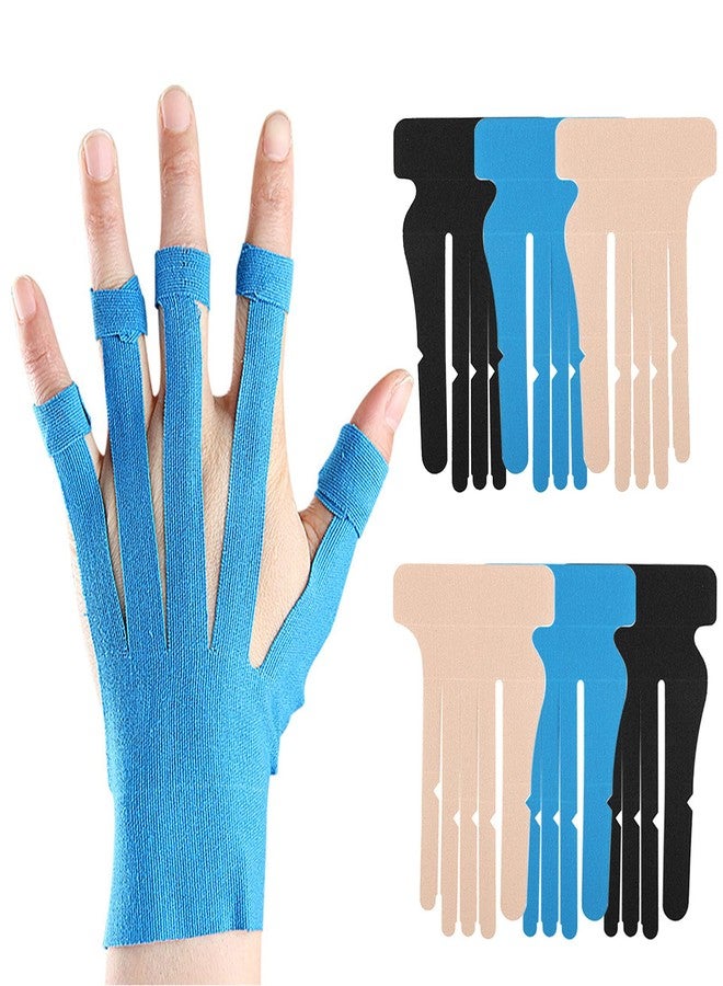 QidaiaLuck Precut Kinesiology Tape for Hand & Wrist Support, 6 Pcs Breathable Waterproof Kinesiology Recovery Tapes Finger Joint Support Tape, Hypoallergenic Latex-Free Elastic Athletic Tapes for Carpal Tunnel - Image 1