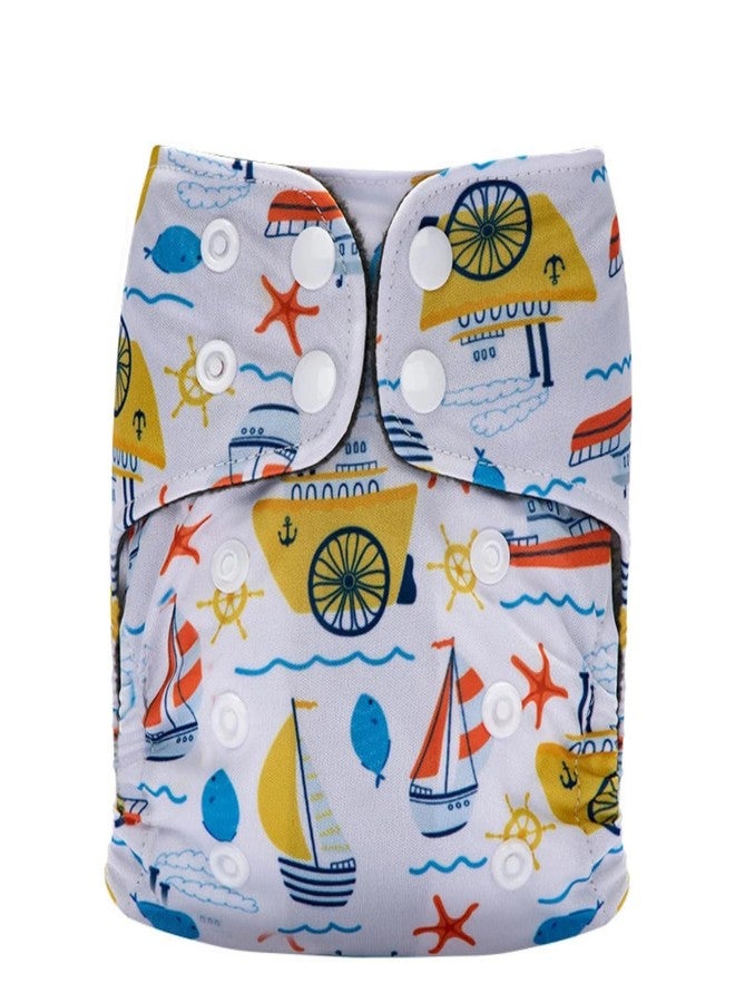 MOMSARC Premium Cotton Printed Cloth Diapers | Hosiery Cloth Padded Reusable Nappy + 1 Insert Pad | 4-Layer Super Washable and Reusable Langot | (0-3 Years,Sea Grey,Pack of 1) - Image 2