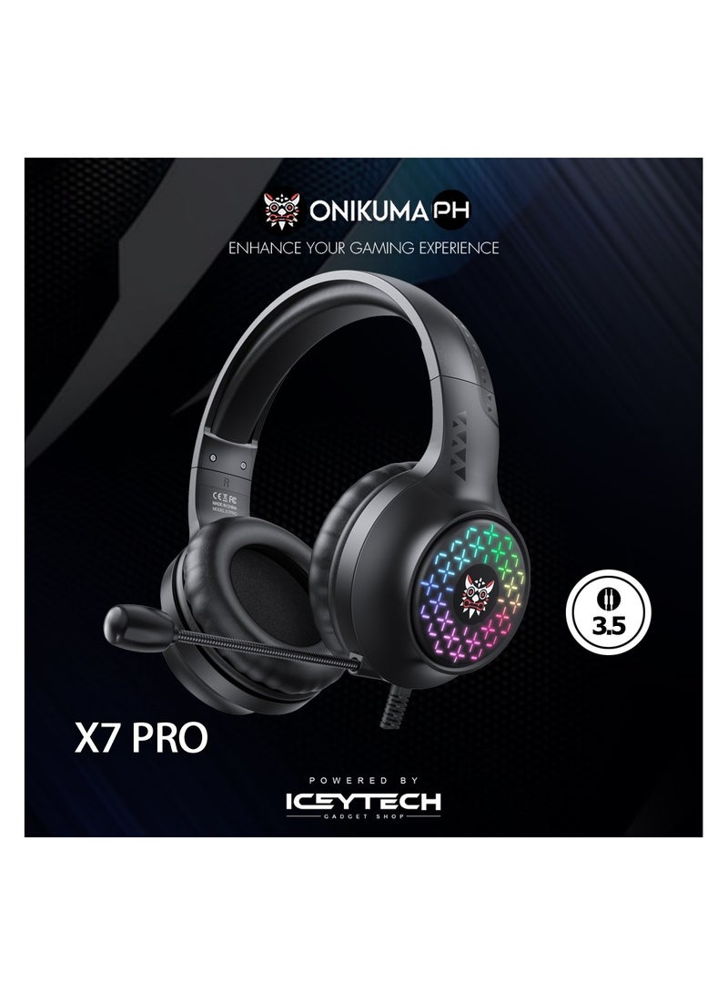 Onikuma X7 PRO Gaming Headset Wired Black - Image 2
