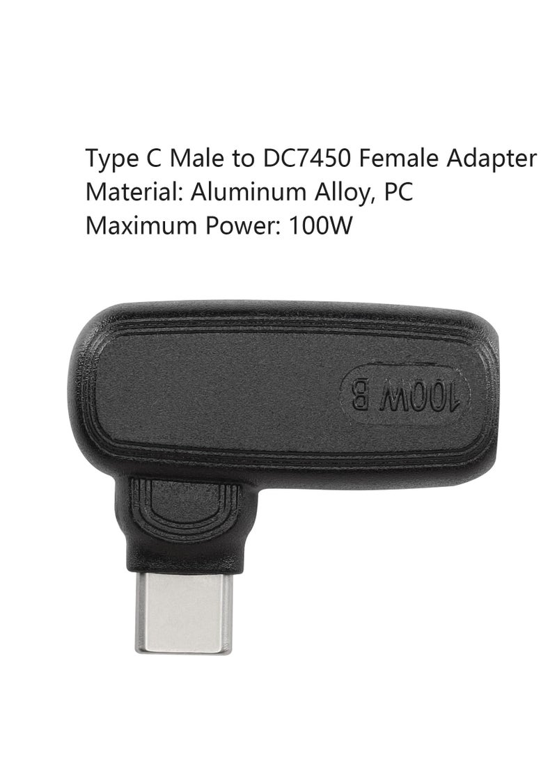 100W PD DC 7.4mm x 5.0mm Female(7.4mm x 0.6mm) Input to USB Type C Male Power Charging Adapter,Uilt-in with PD Automatic Identification Induction Chip,for Tablets,Phones,Laptops(7450 B) - Image 2