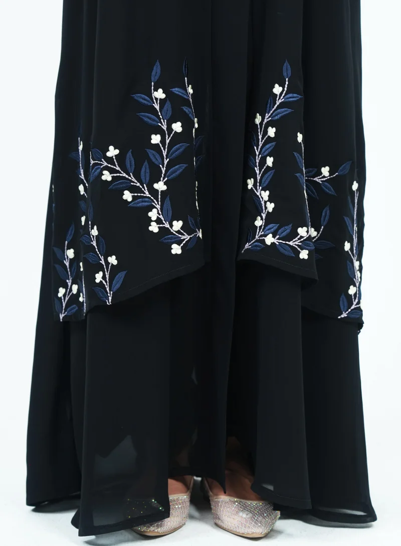 روزيت عباية عباية مطرزة بتصميم التطريز مع شيلة مطابقة